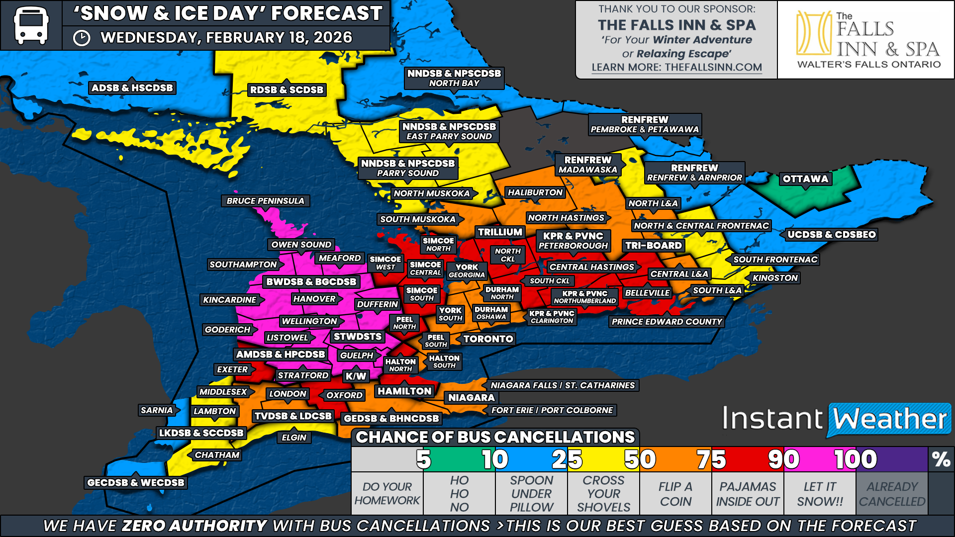 ‘Snow (Ice) Day’ Forecast: School Bus Cancellations Almost Certain Across Southern Ontario With Major Winter Storm on Wednesday