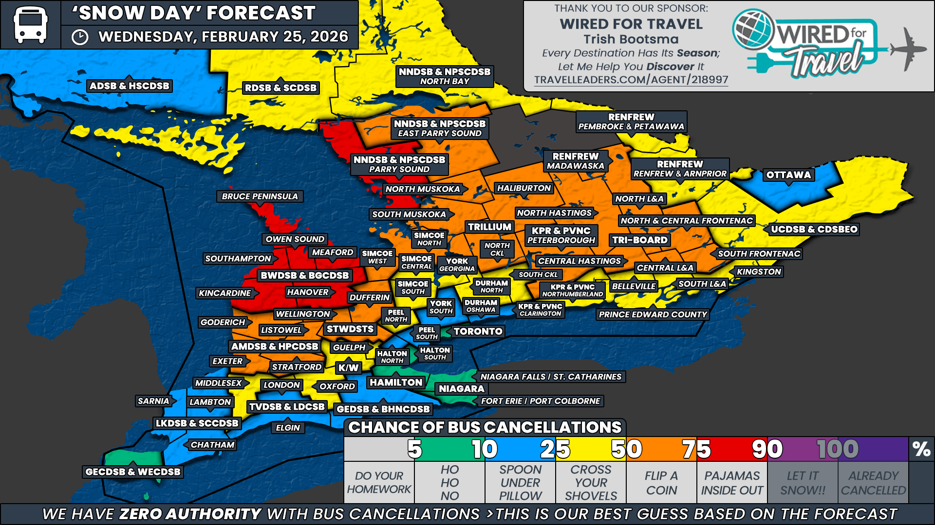 ‘Snow Day’ Forecast: Widespread School Bus Cancellations Possible on Wednesday Across Southern Ontario Due to Alberta Clipper
