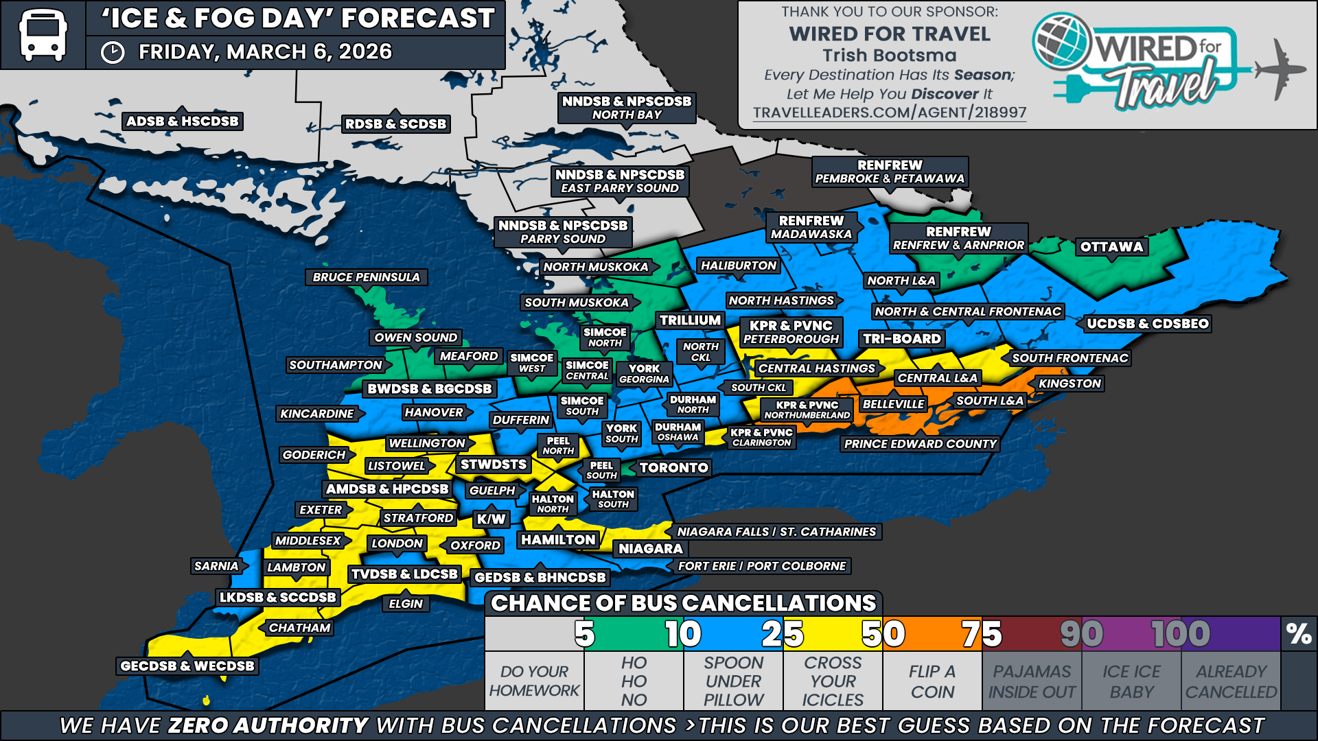 ‘Snow Day’ Forecast: Freezing Rain Risk &amp; Thick Fog on Friday May Give Some Students in Southern Ontario an Early Start to the Weekend