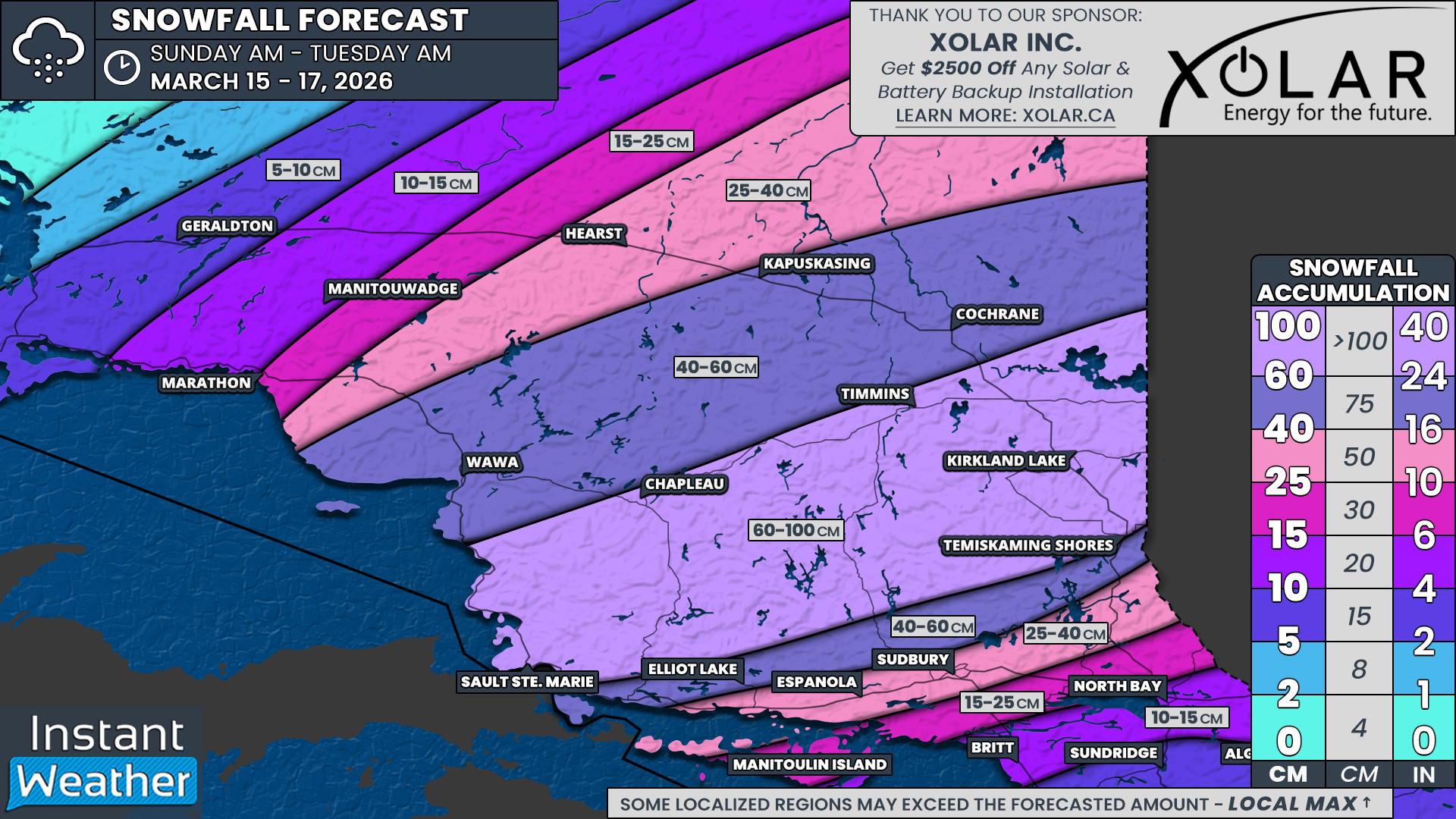 Up to 100 cm of Snow Possible as Blockbuster Winter Storm Targets Northern Ontario Starting Sunday With Blizzard Conditions and Ice Storm Risk