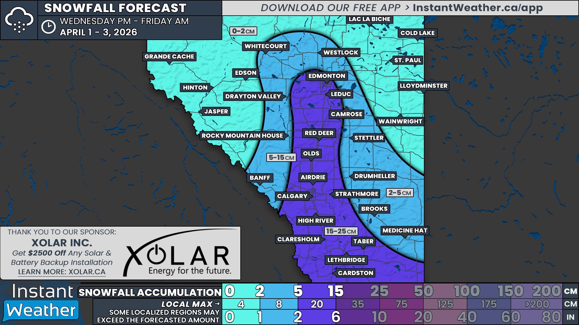 No Joke, Early April Storm Could Dump Up to 15cm of Snow on Calgary &amp; Parts of Southern Alberta