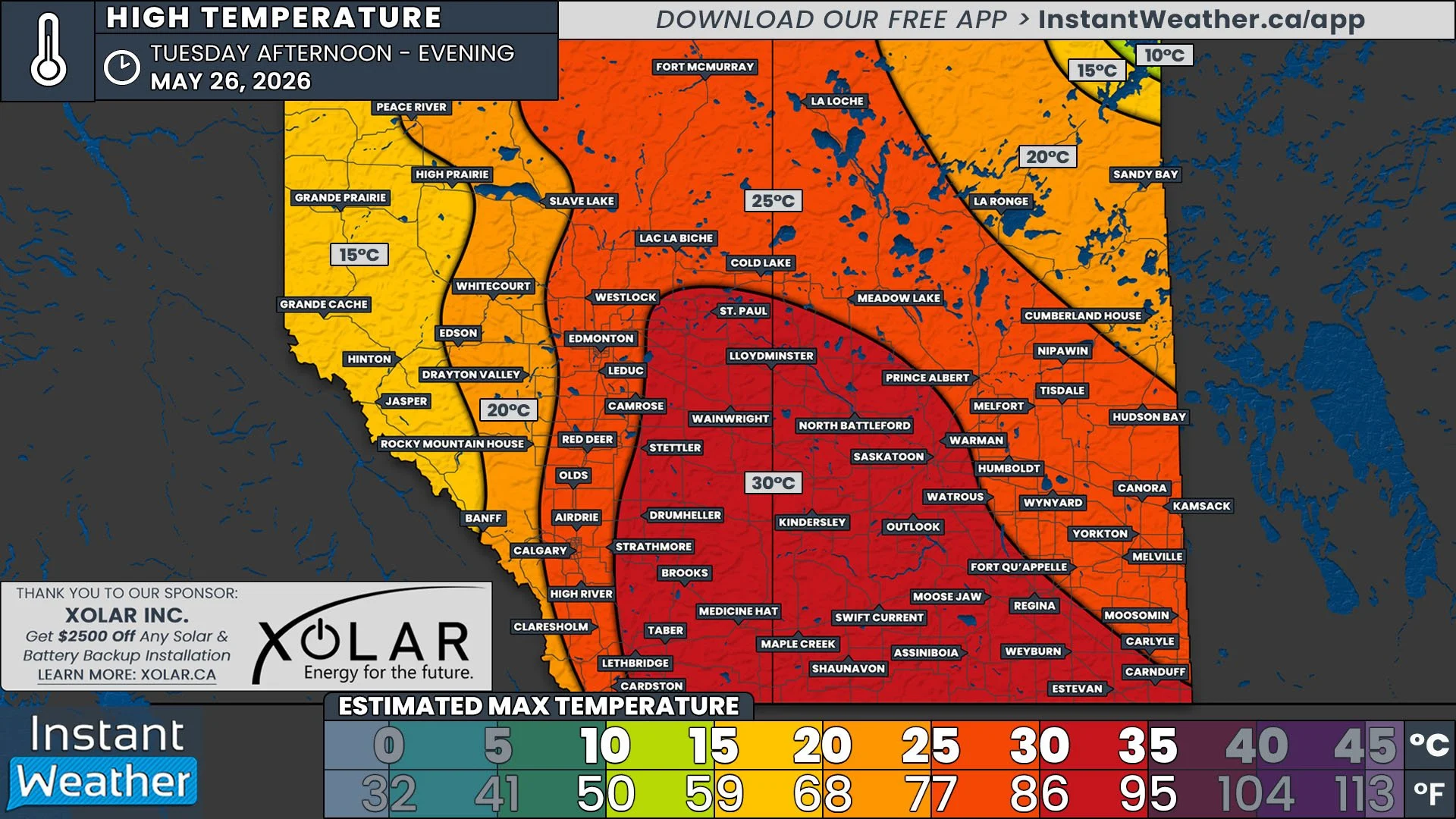 Real Taste of Summer for Alberta &amp; Saskatchewan as Temperatures Soar into the 30s with Severe Thunderstorm Risk