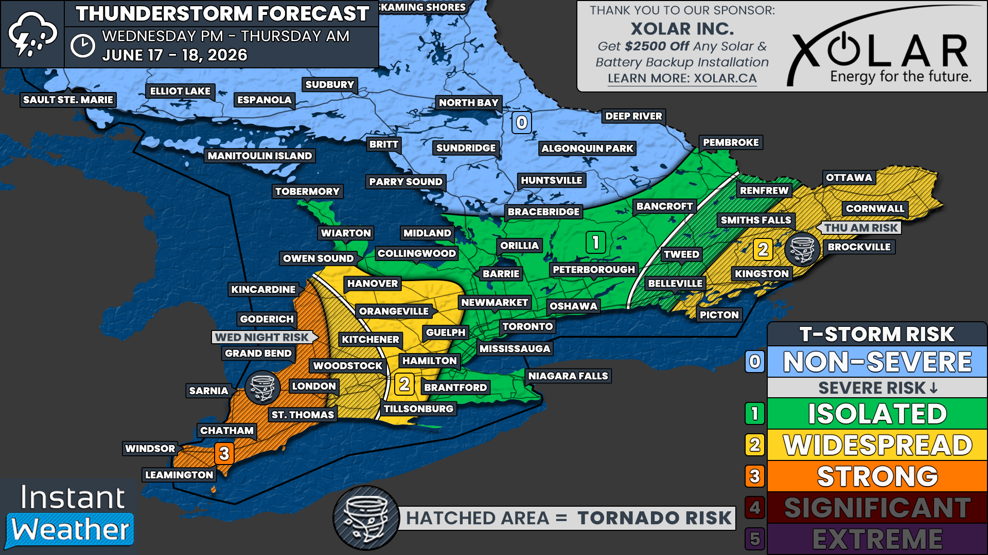 Powerful June Storm System Could Bring Damaging Winds and Isolated Tornadoes to Southern Ontario Overnight