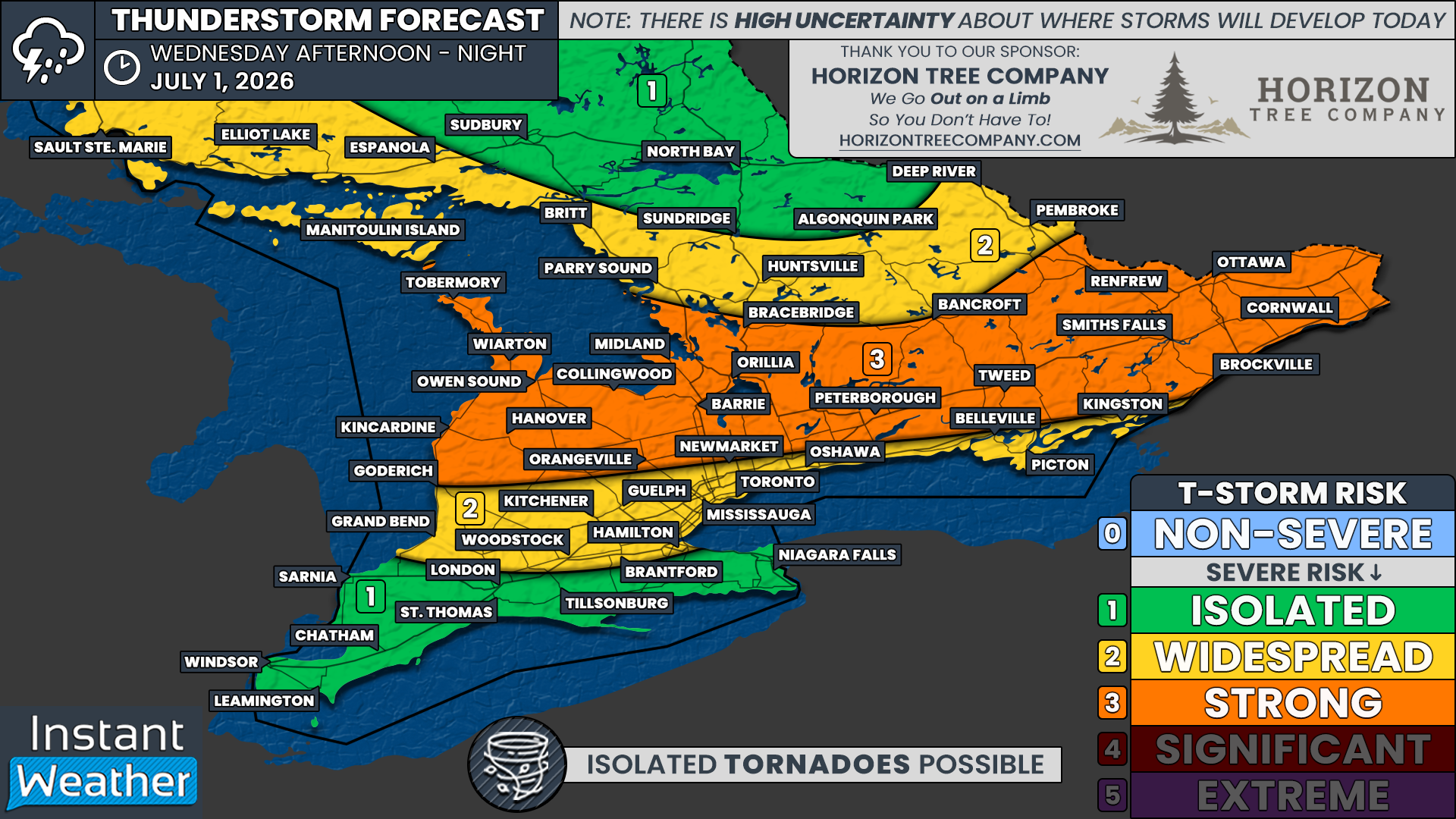 Strong Severe Storm Risk Threatens Canada Day Across Southern Ontario, Damaging Winds and Isolated Tornadoes Possible