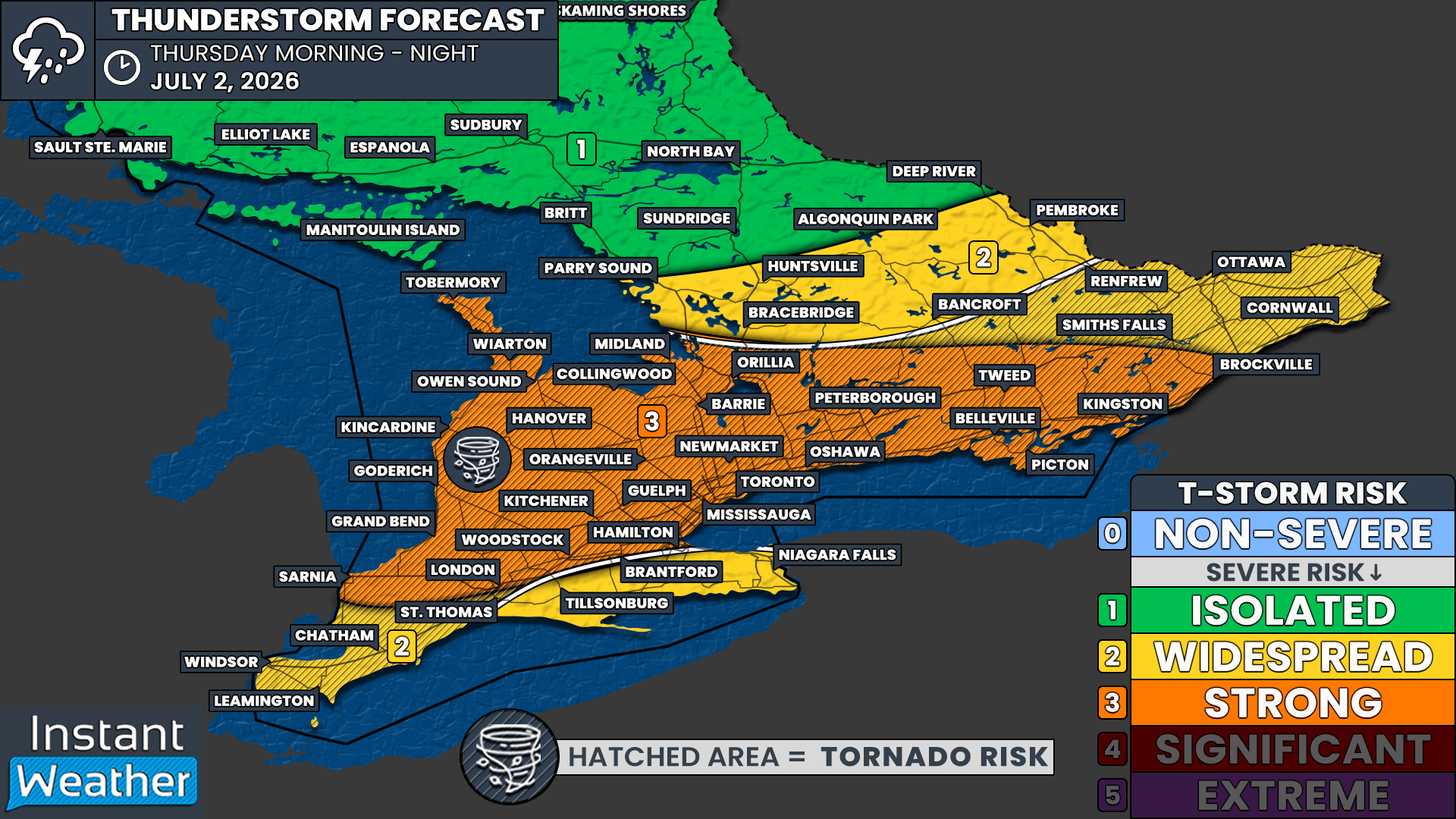 Another Round of Damaging Storms Could Hit Southern Ontario Thursday With Tornado Risk Increasing