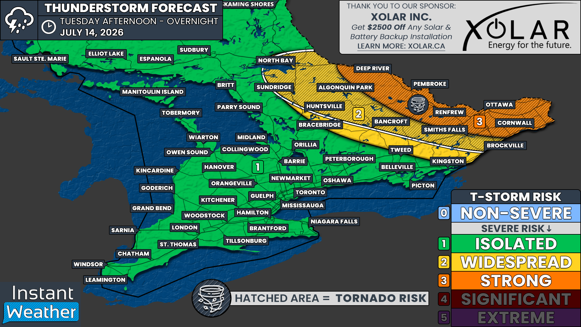 Potential Record-Breaking Heat to Fuel Severe Thunderstorm Threat Across Southern Ontario Tuesday