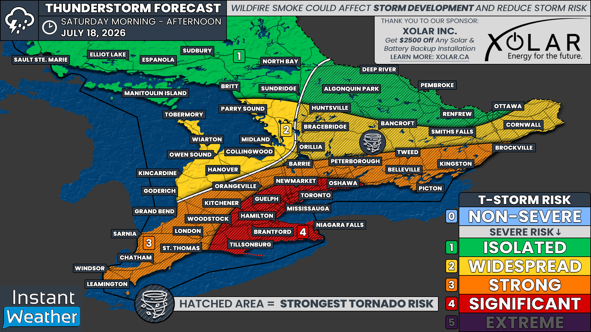 GTA in the Bullseye as Southern Ontario Faces Significant Storm Risk With Tornadoes, Destructive Winds and Timbit-Sized Hail Possible Saturday