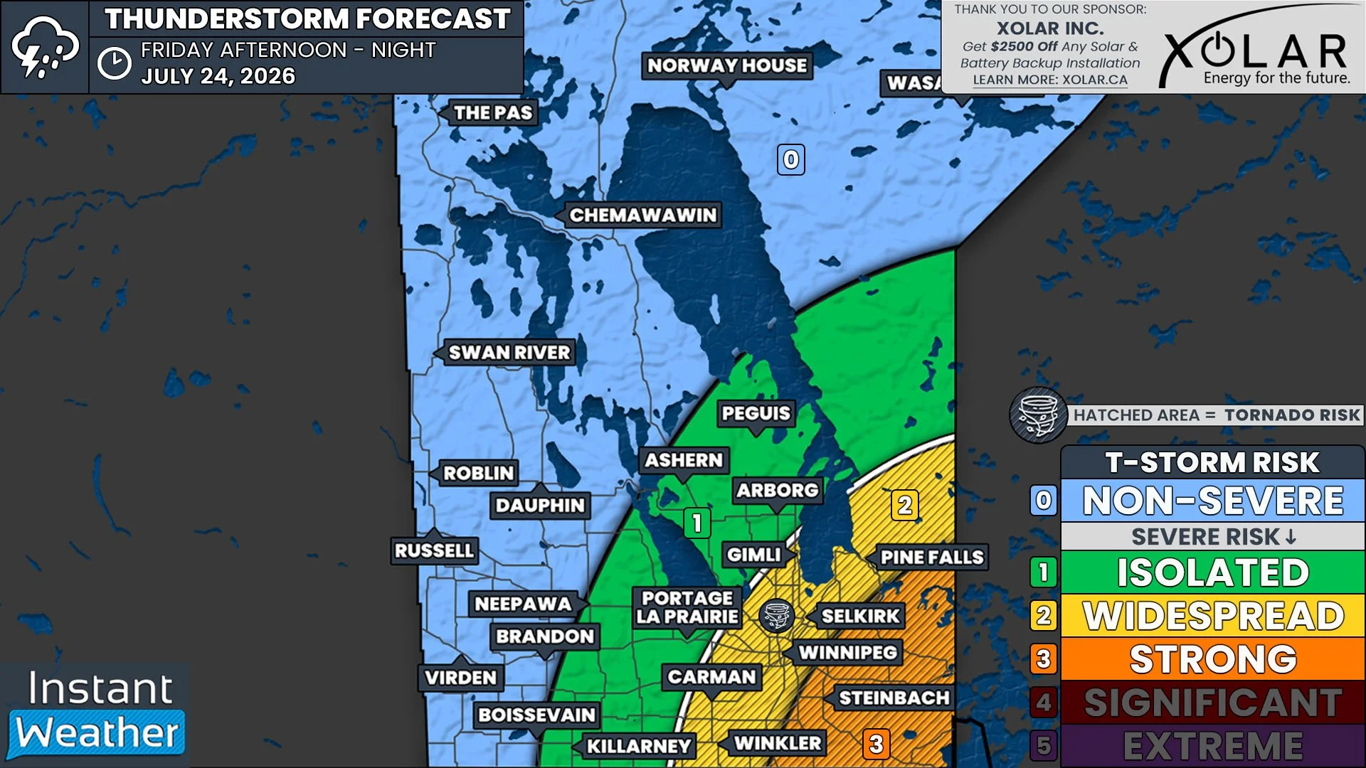 Winnipeg &amp; Southeastern Manitoba Under Tornado Threat Friday, but Storm Development is Questionable