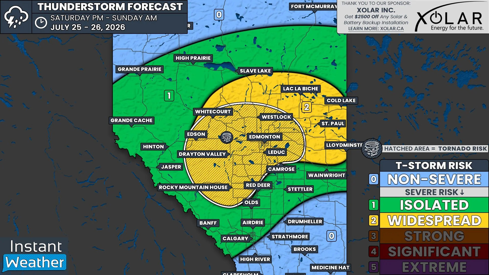 Wildfire Smoke Could Hinder Severe Thunderstorm and Tornado Threat for Edmonton and Parts of Central &amp; Northern Alberta Saturday