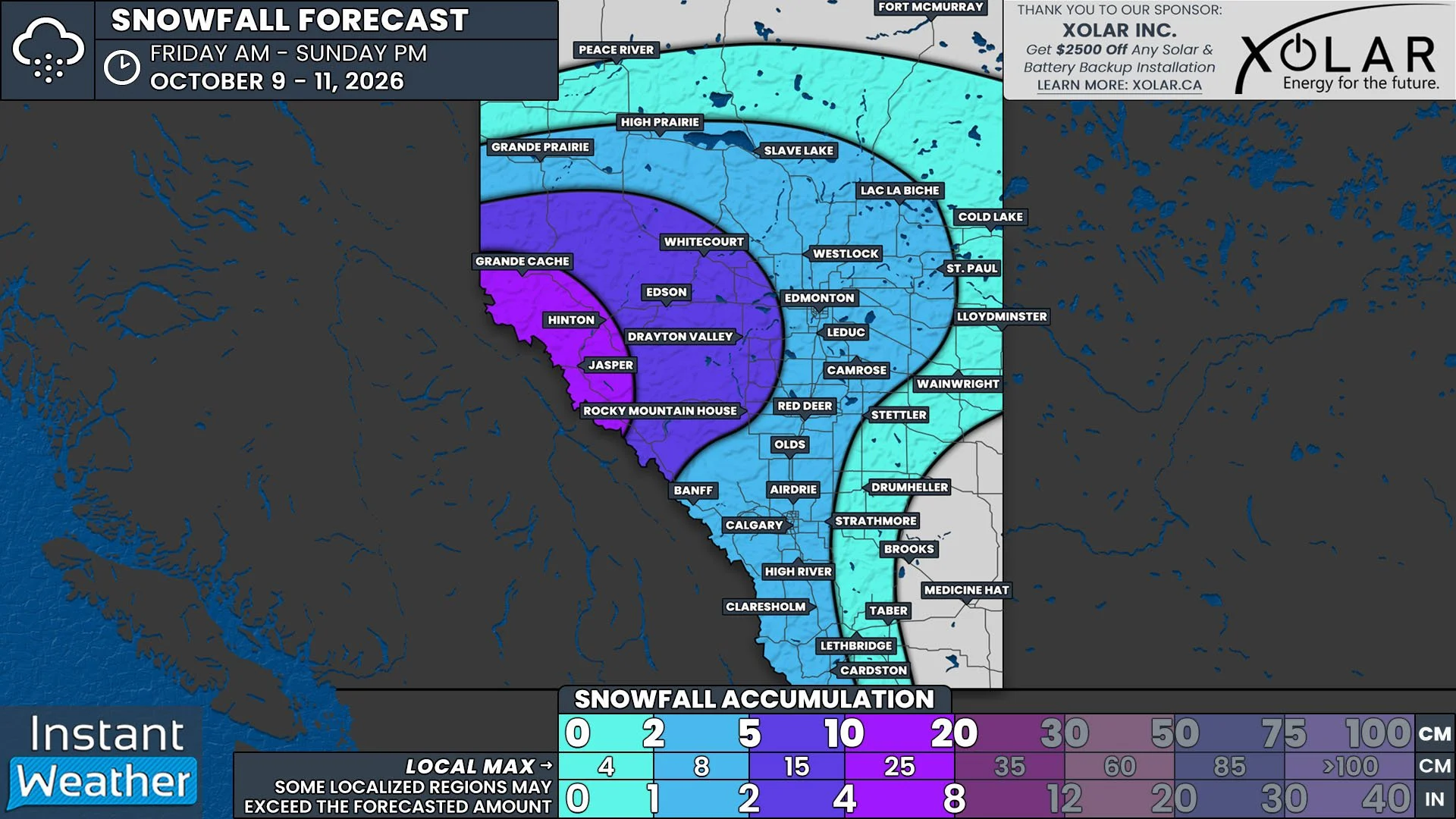 First Accumulating Snowfall of the Season Could Impact Many Albertans' Thanksgiving Weekend Plans