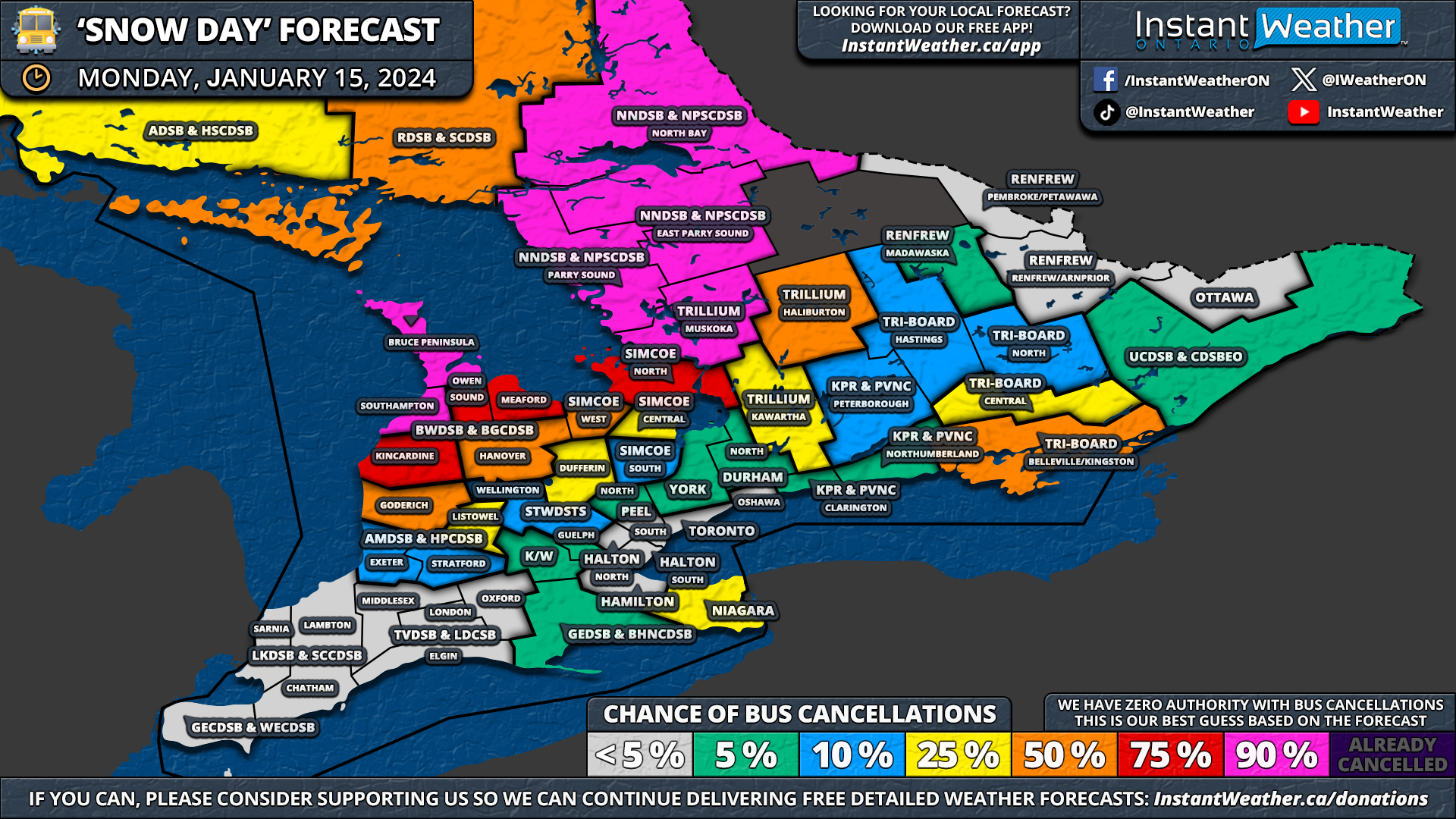 ‘Snow Day’ Forecast Snow Squalls Likely to Cancel School Buses on