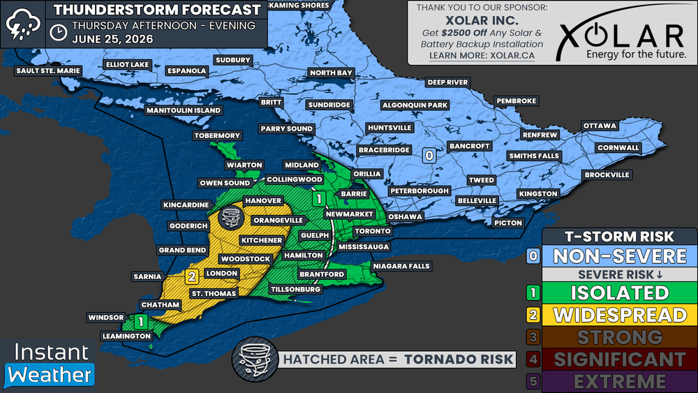 Southern Ontario Faces Severe Storm and Tornado Risk Thursday Ahead of ...