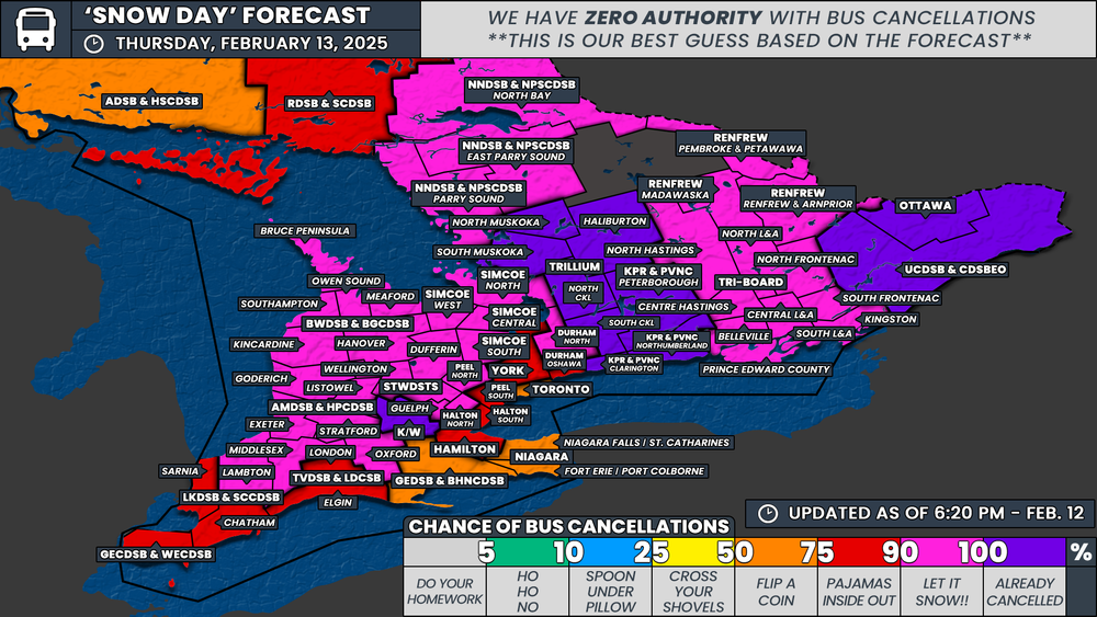 'Snow Day' Forecast: Widespread Bus Cancellations & School Closures ...