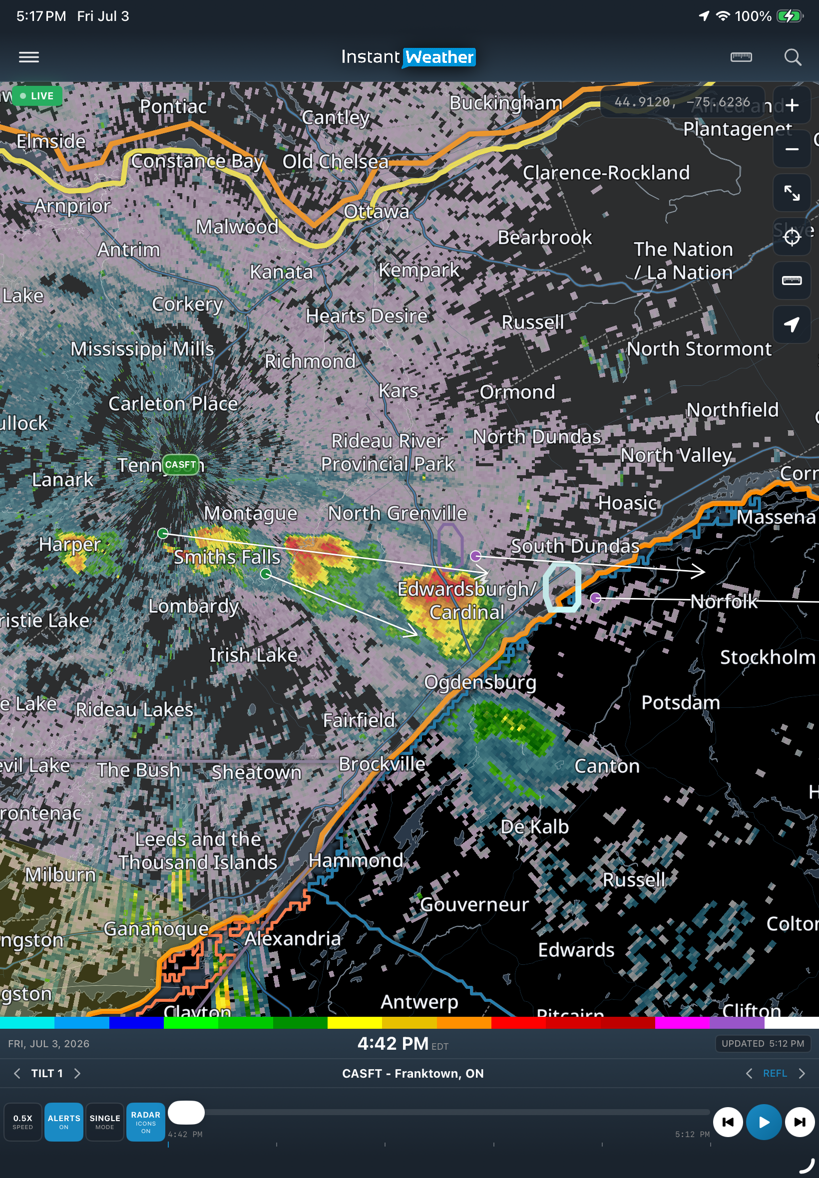 Spotting Outflow Boundaries In IW Pro