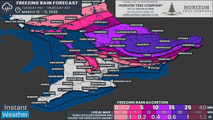 Major Ice Storm Targeting Ottawa Area Wednesday, Up to 25mm of Freezing ...
