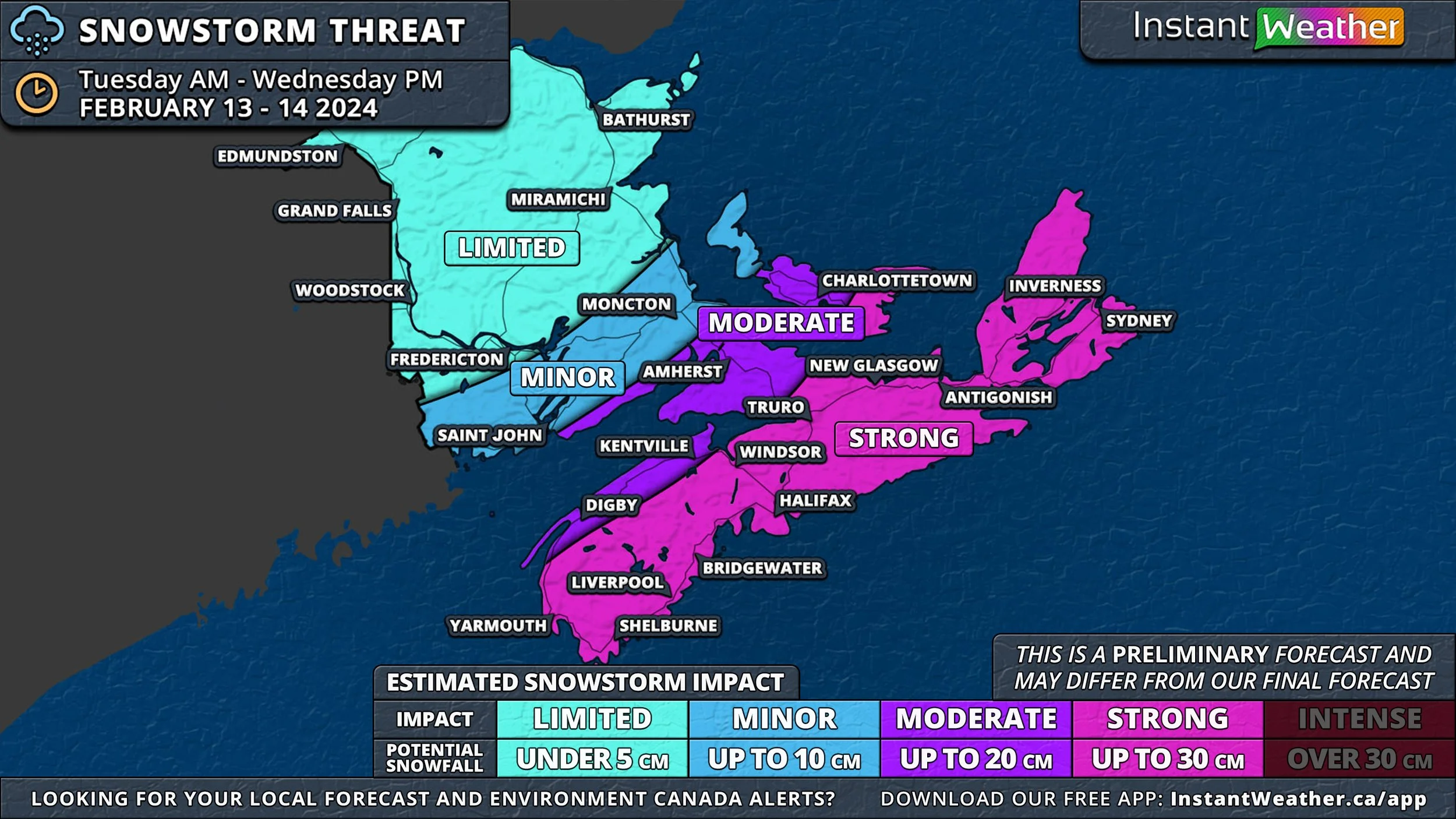 Another Dumping of Snow on the Way for Nova Scotia With Up to 30cm