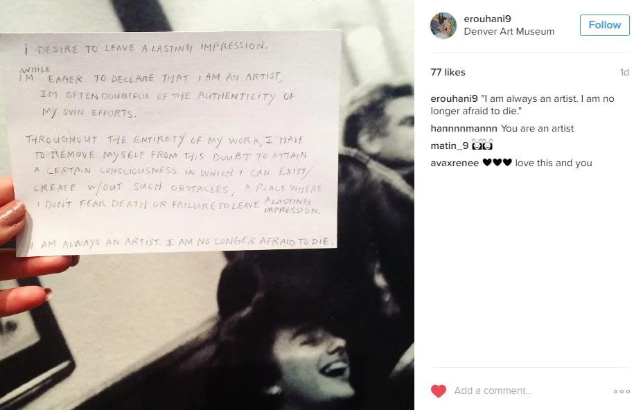 Lounge - Response Card I am always an artist.JPG