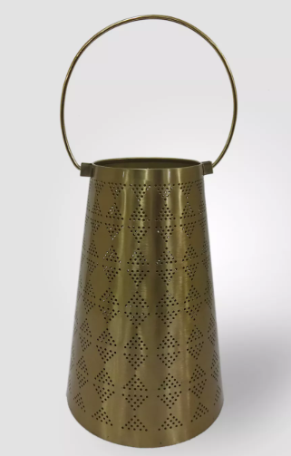 Gold Metal Outdoor Lantern