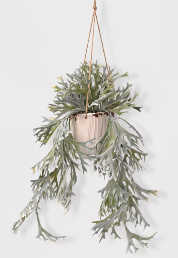 Faux Plant in Hanging Pot