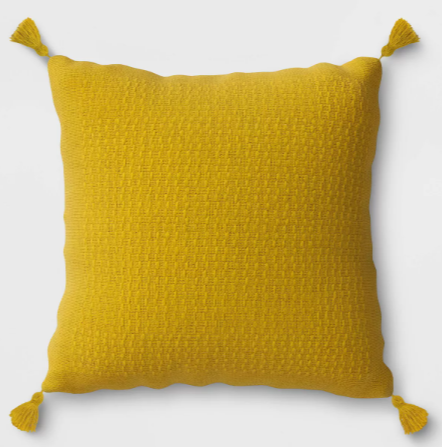 Yellow Tassel Throw Pillow