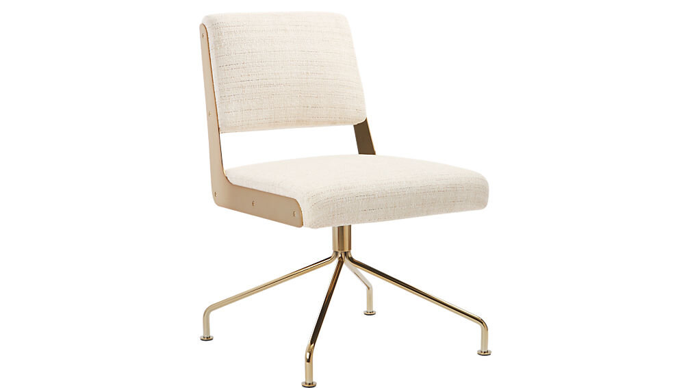 Cream Upholstered Armless Office Chair