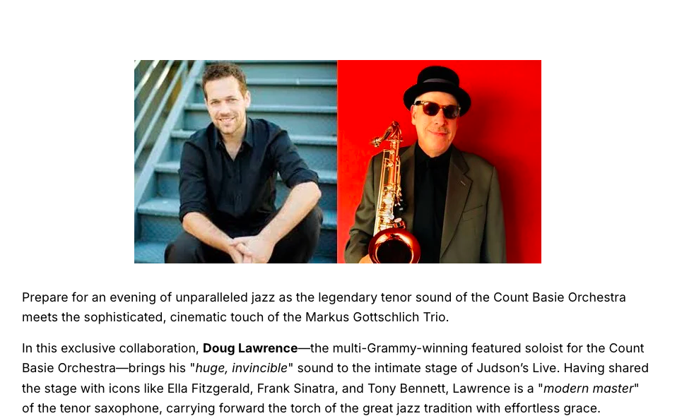 Doug Lawrence & Markus Gottschlich Trio 