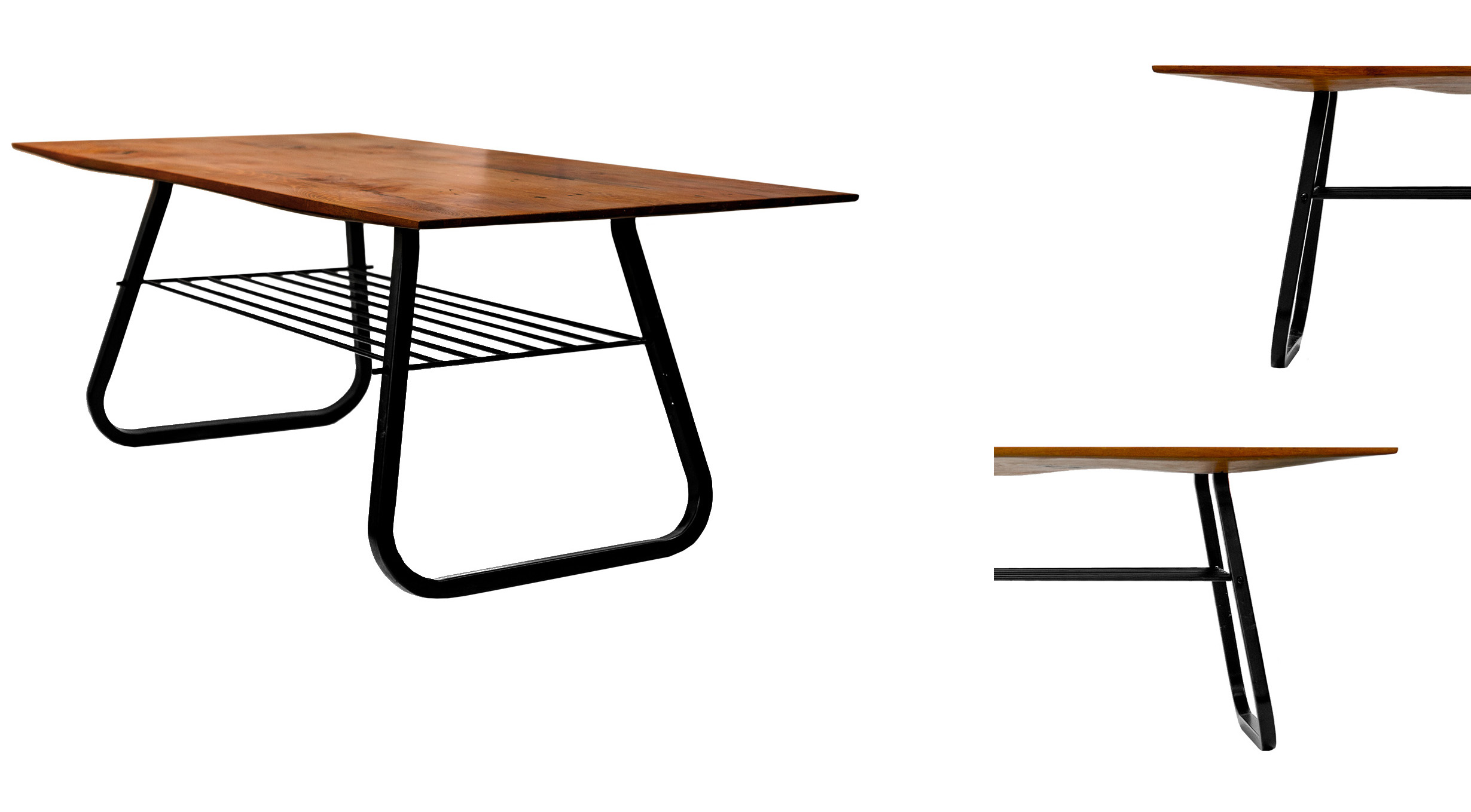  Vessel: a pair of tables for Waiheke; recyled Rimu and steel 