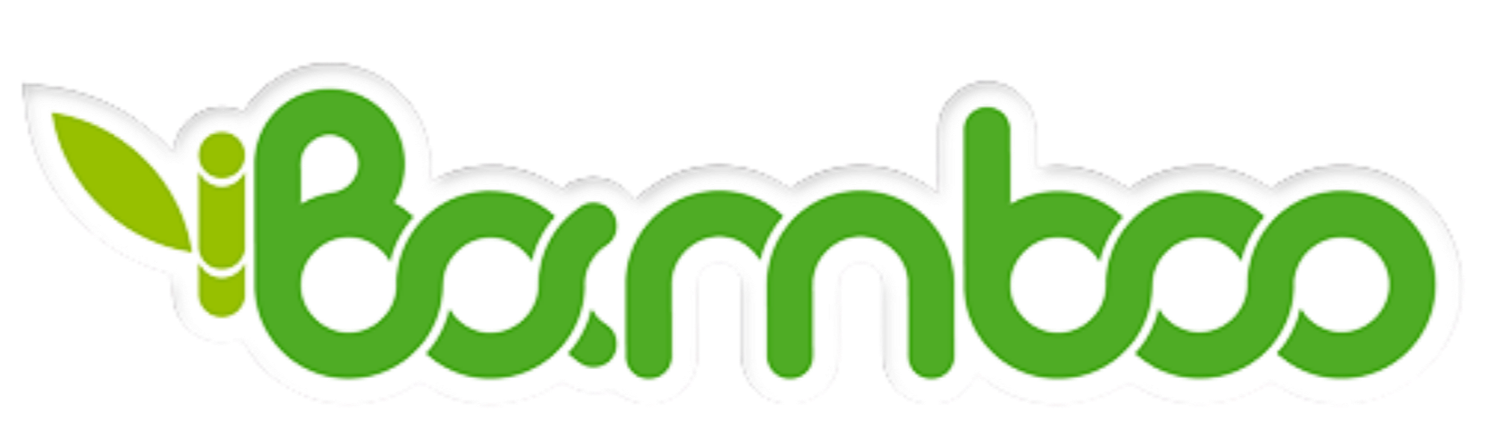 Bright green logo with the word "iGobi" and a small leaf on the 'i', outlined in white with a slight shadow, on a black and purple background.