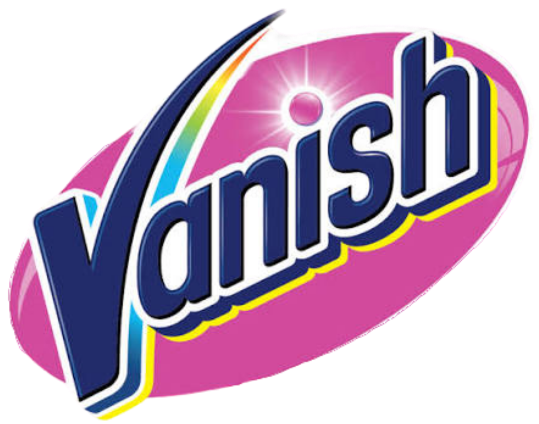 A piece of pink bubblegum labeled "Bubble Yum" with a colorful rainbow design in the background.