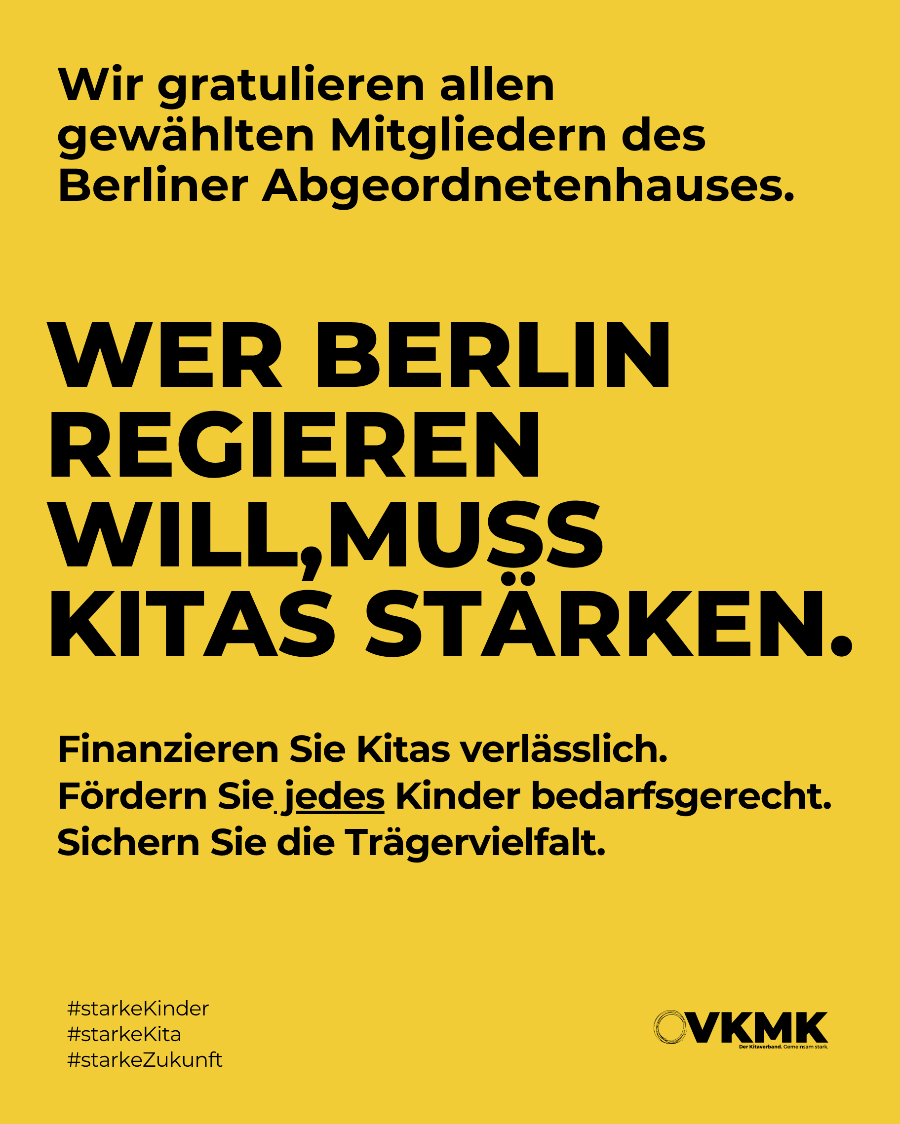 Verbindliche Kita-Zusagen für den nächsten Senat.