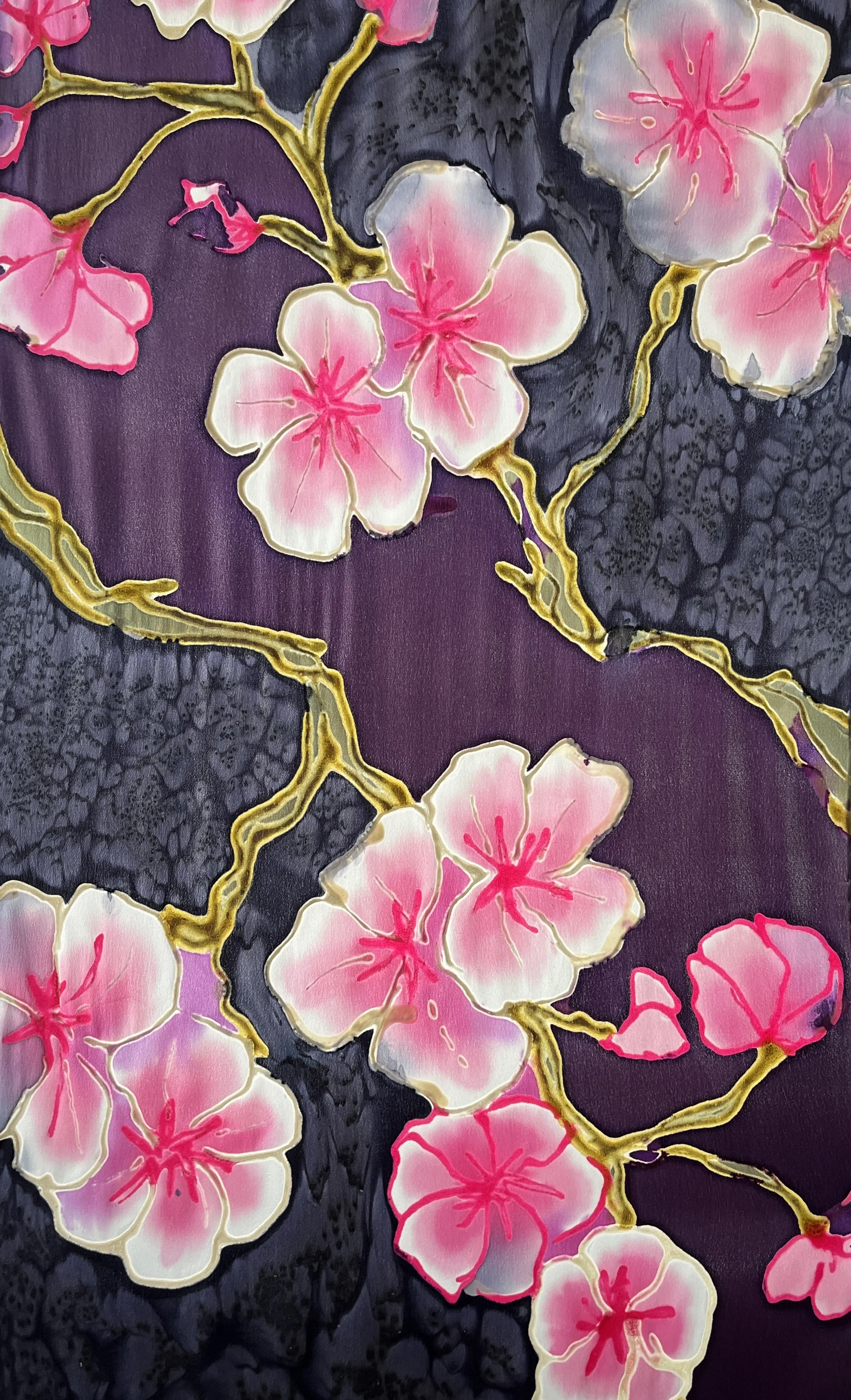 Cherry Blossom scarf detail