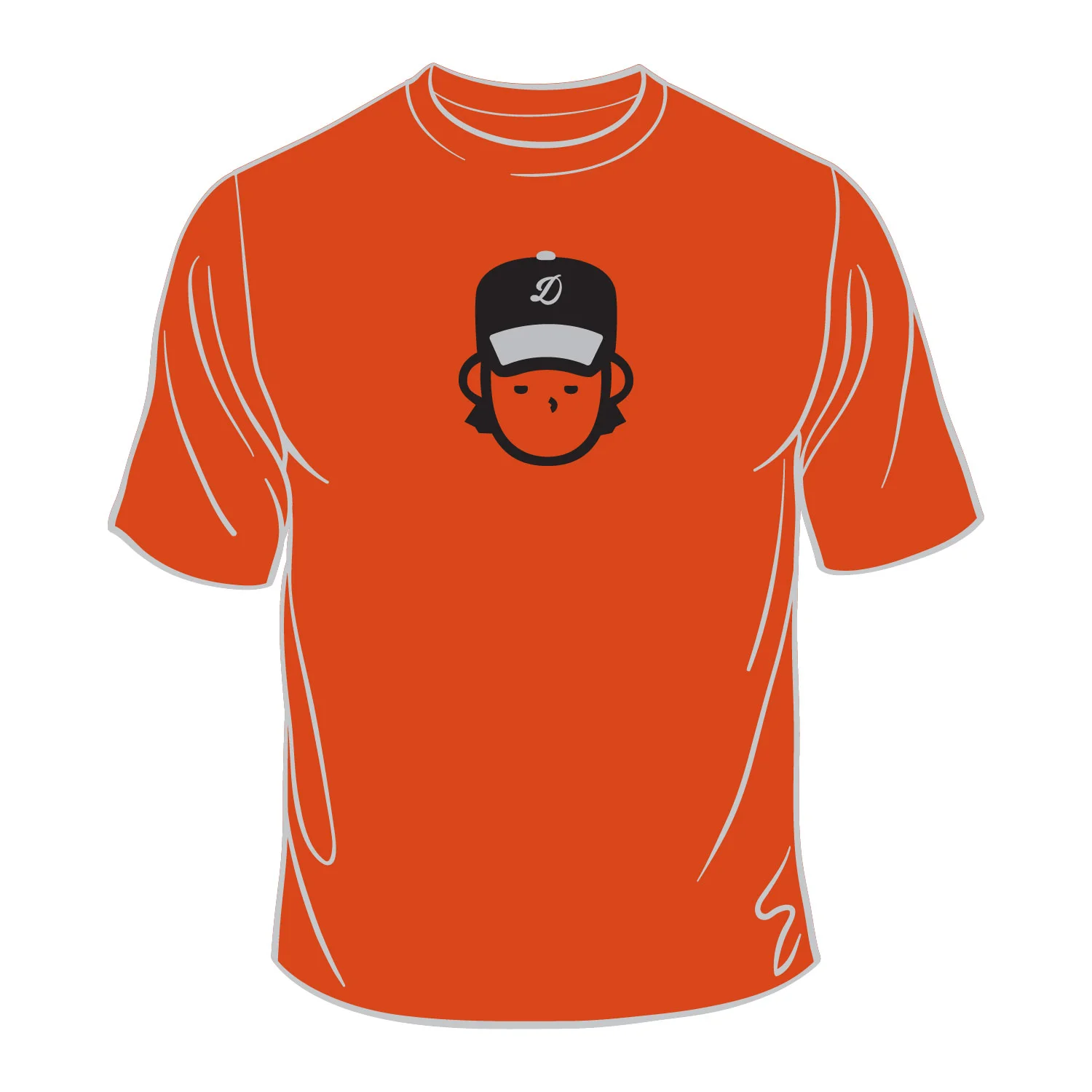Dude Baseball Tee Orange