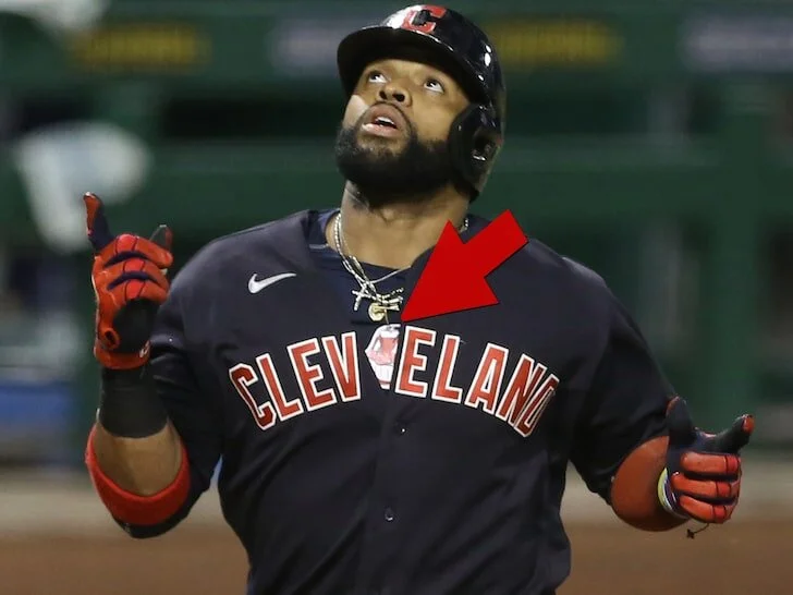 CLEVELAND'S CARLOS SANTANA WEARS BANNED 'CHIEF WAHOO' GEAR ... During Game &amp; Presser