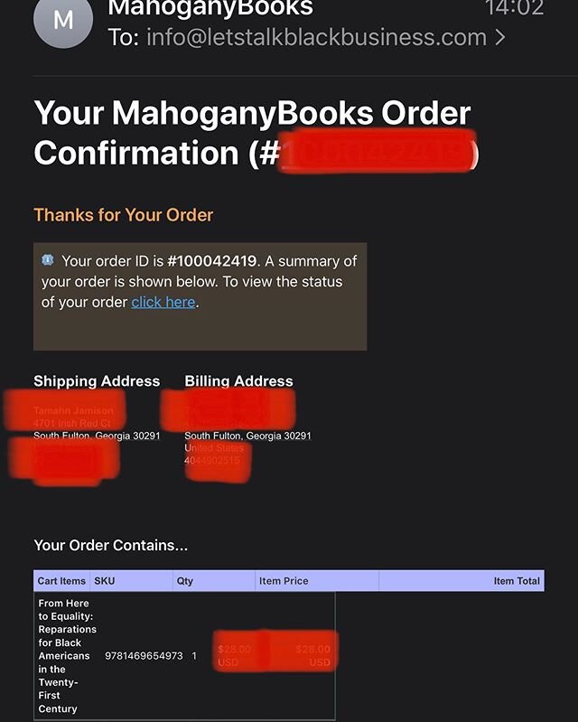 Looking forward to reading this book on reparations when my order arrives from @mahoganybooks - one of several Black-owned bookstores that carries it ✊🏾. Don&rsquo;t shop with Amazon...shop with us!

#letstalkblackbusiness #blackownedbookstore #blac