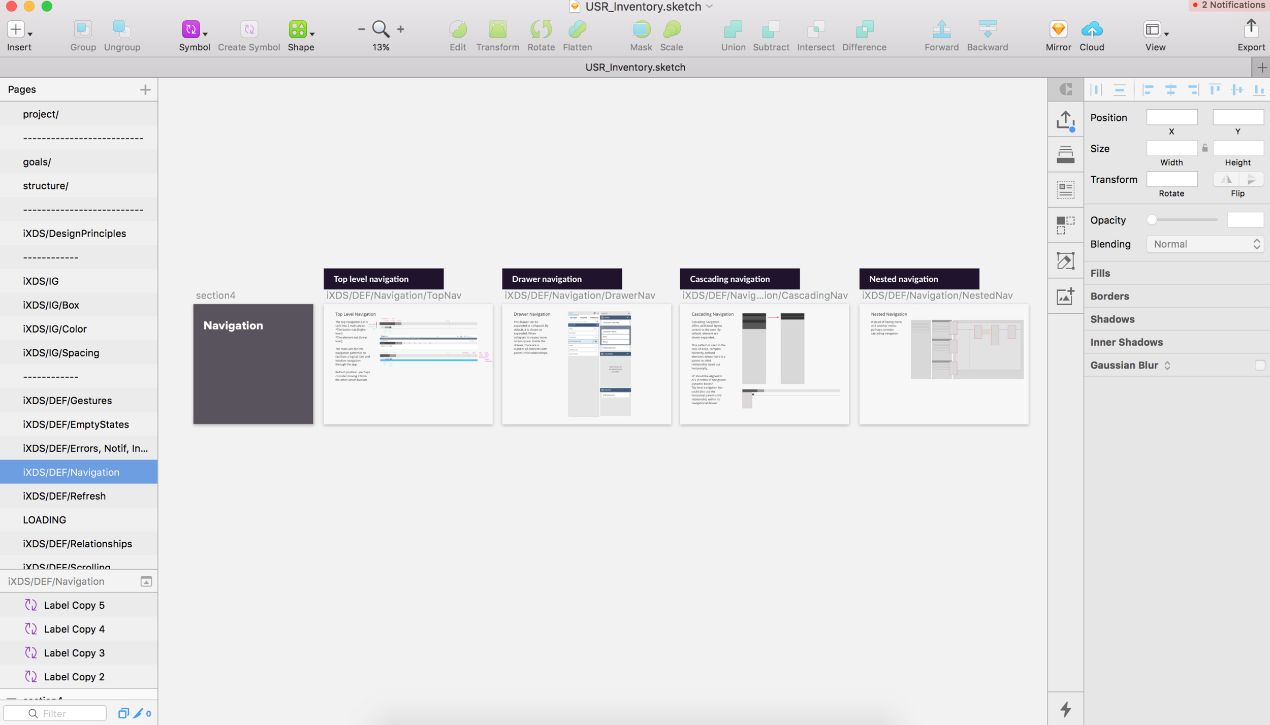 Documenting the app patterns in use.