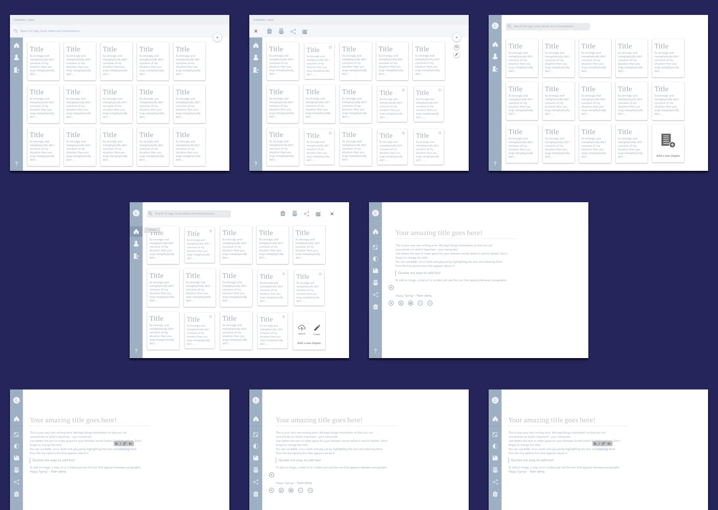 Writing app UX.