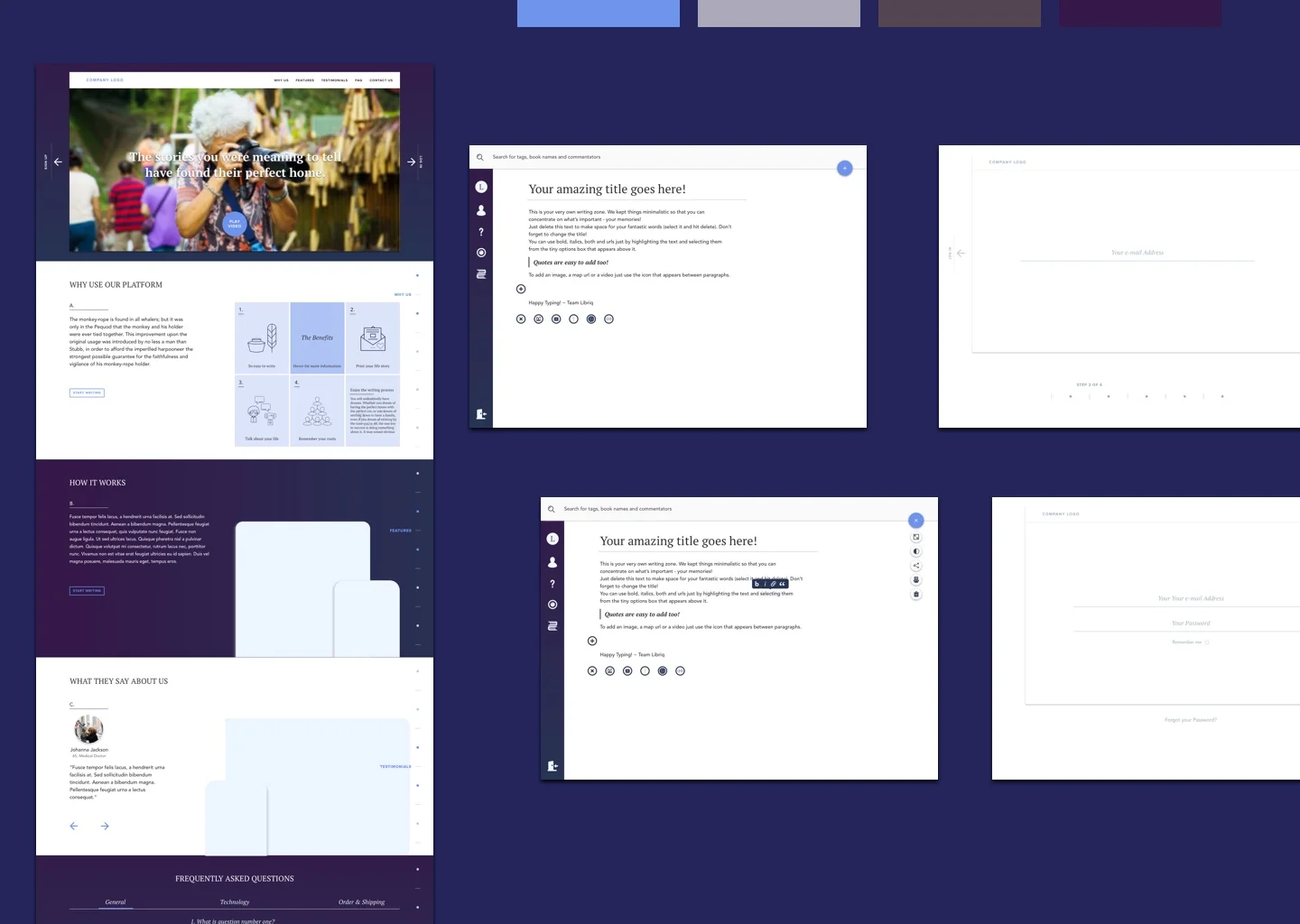 Presentation website UI.