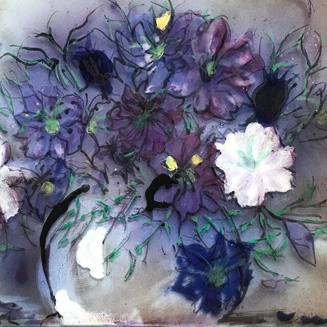 Found this while clearing - an early attempt at glass painting. Makes me feel like having another go. #keeptrying