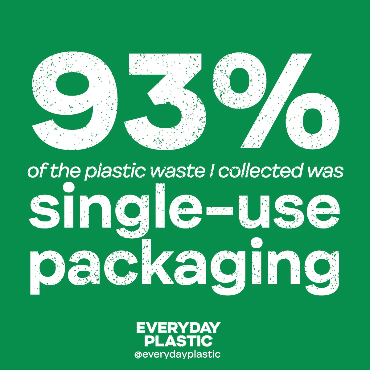  93% of the plastic waste I collected was single-use packaging 
