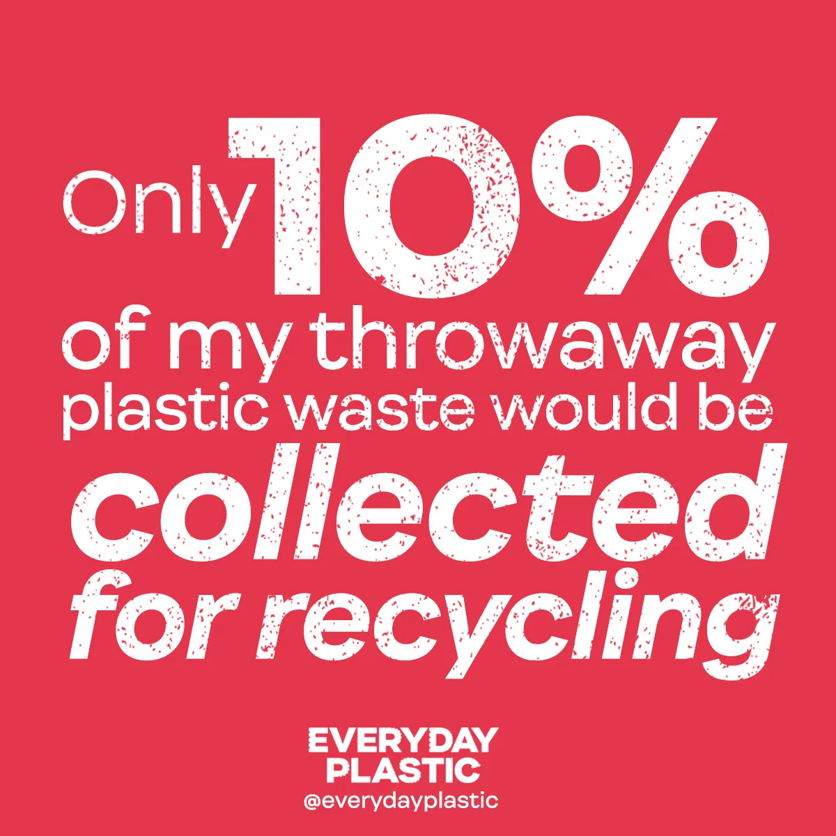  Only 10% of my throwaway plastic waste could be collected collected for recycling 