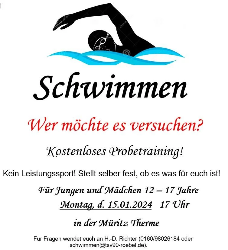 Kostenloses Probetraining Schwimmen