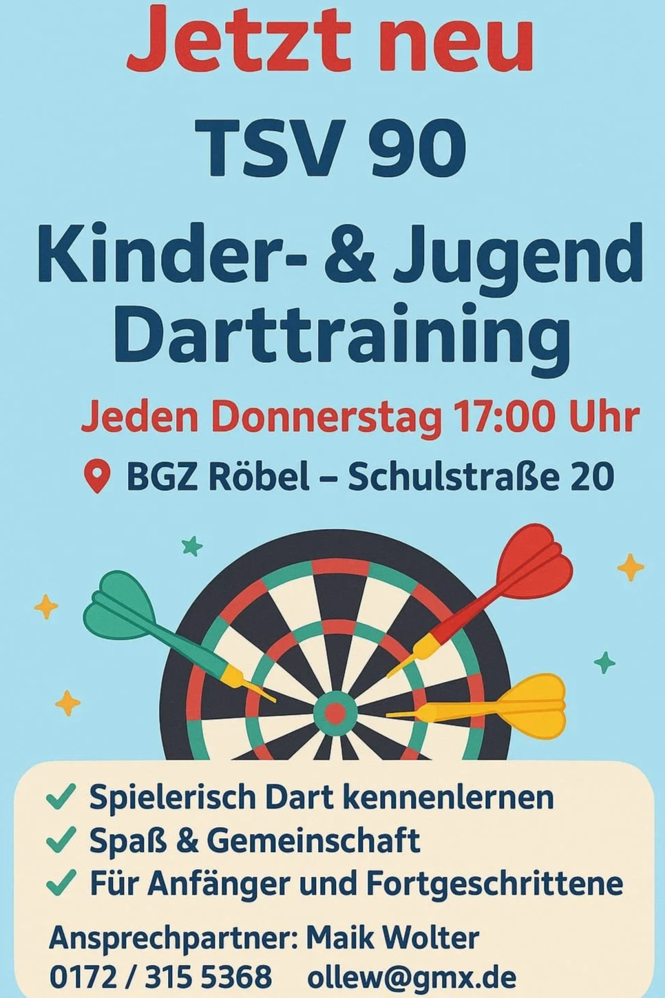 Jetzt neu. Kinder- &amp; Jugend Darttraining