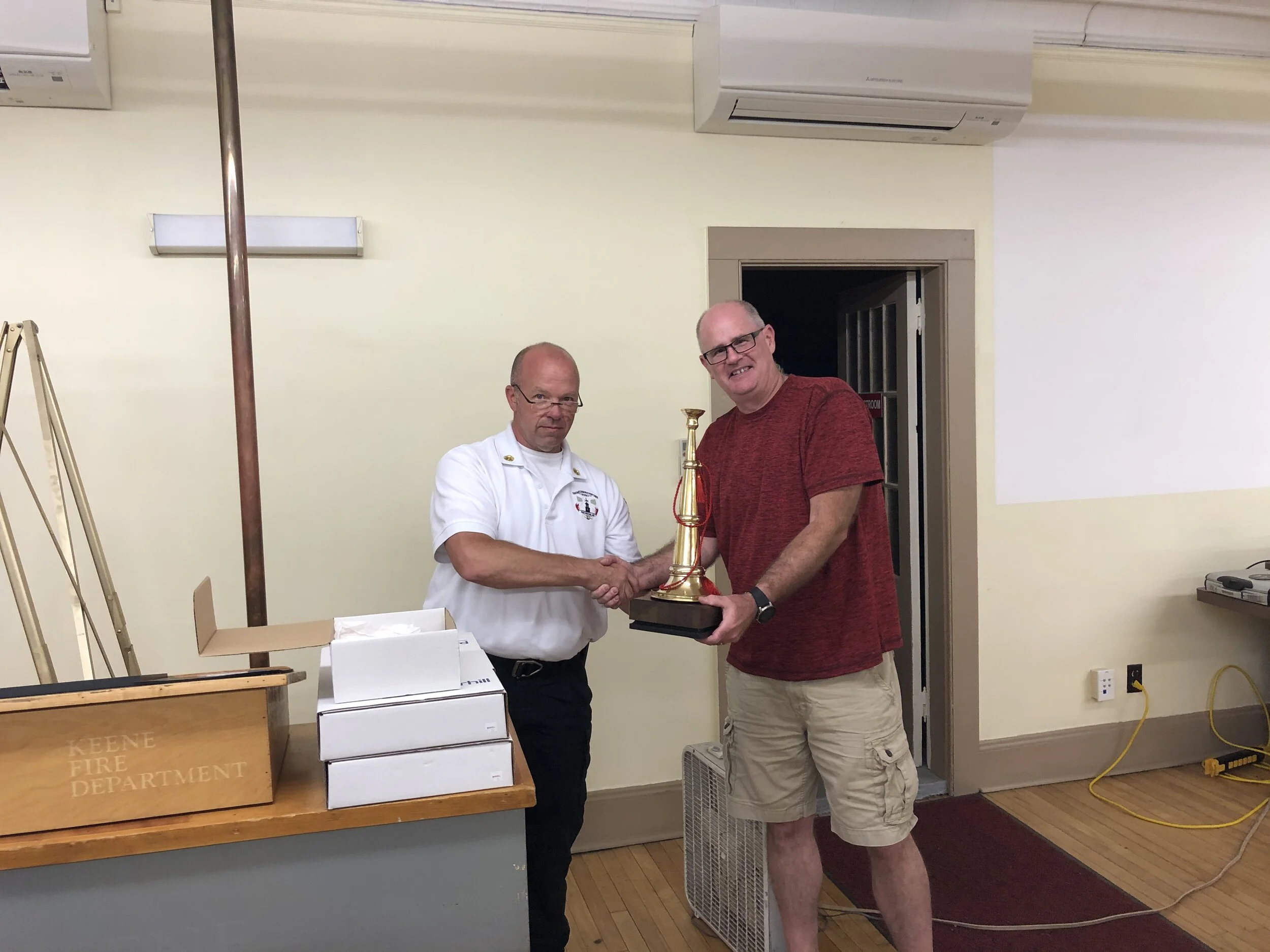 Dispatcher Bobby Maynard for 25 years of service.