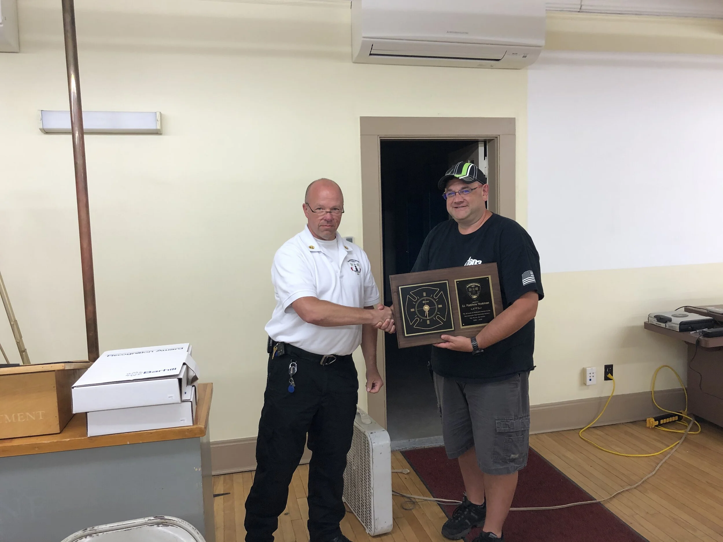 Lt. Matt Yeatman for 20 years of service.