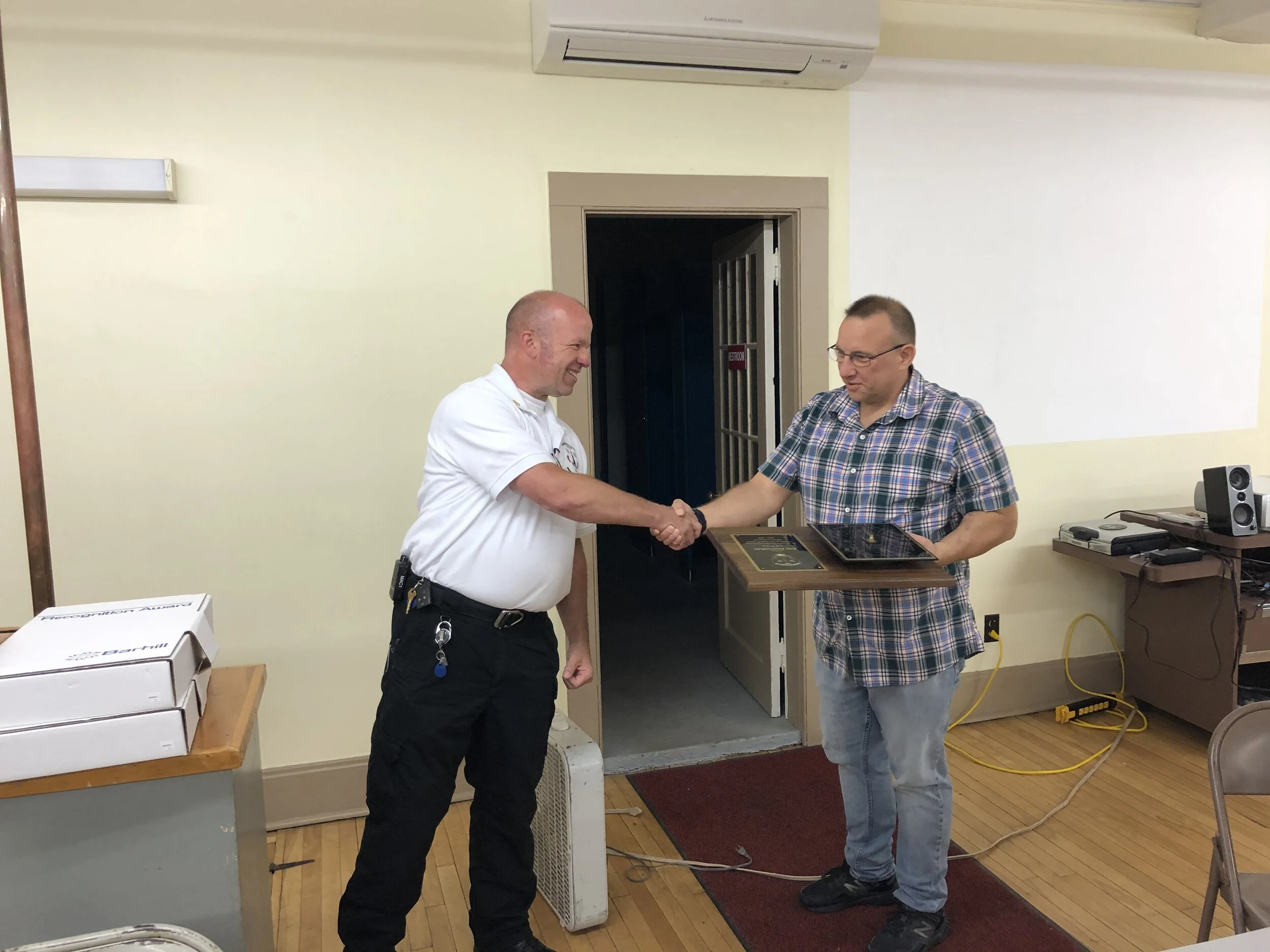 Dispatcher Erik “Kaz” Kazlouskas for 20 years of service.