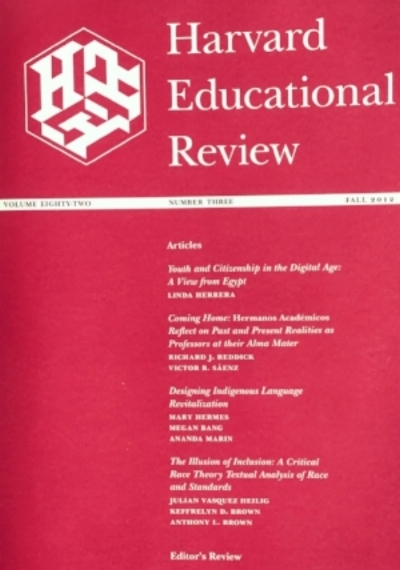 Herrera, L. (2012). Youth and citizenship in the digital age : A view from Egypt. In Harvard Educational Review , 82 (3), 333-353.
