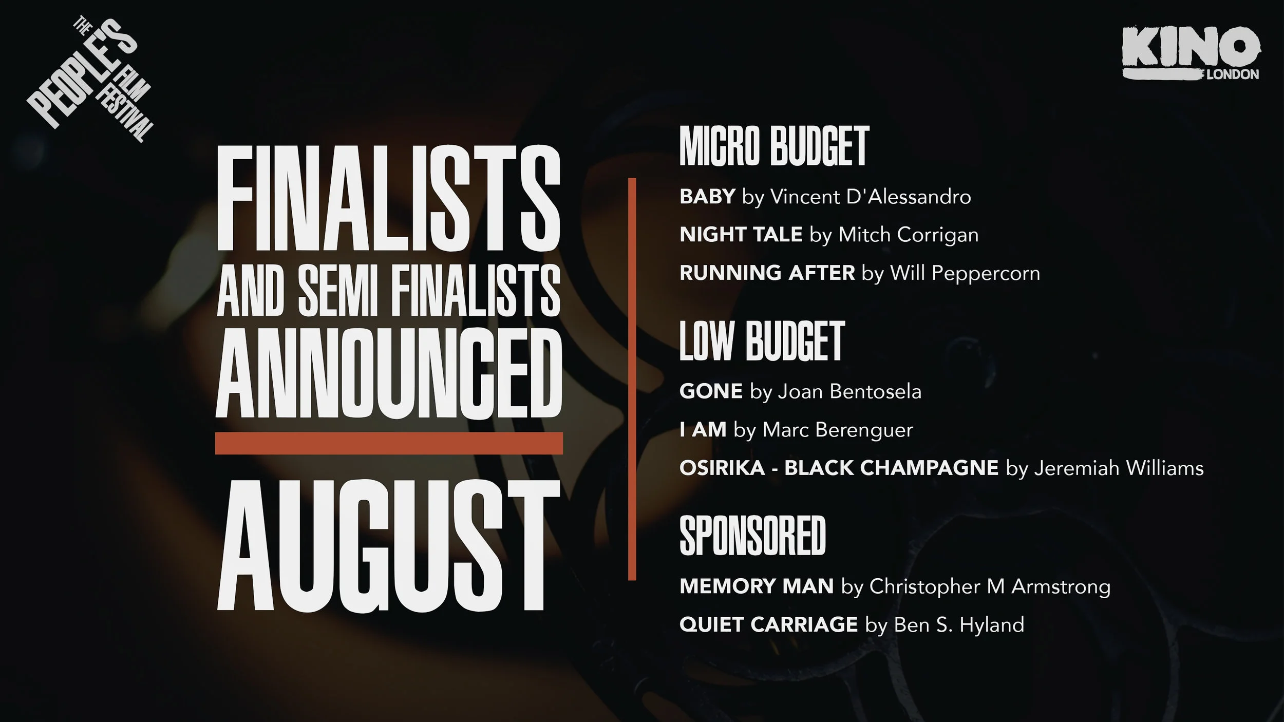 TPFF: August Official Selections