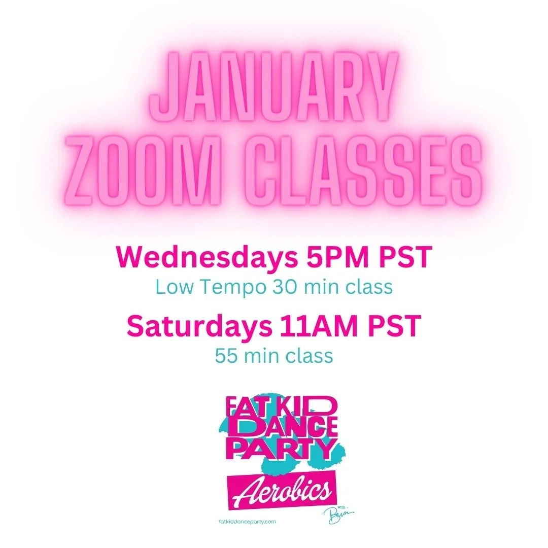 January Zoom Aerobics Schedule! (Lots of bonus classes this month!)