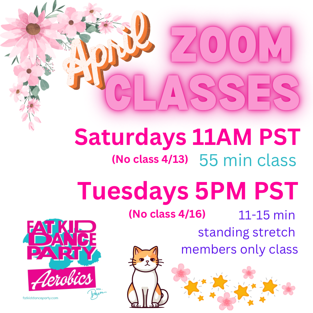 April Zoom Aerobics Schedule