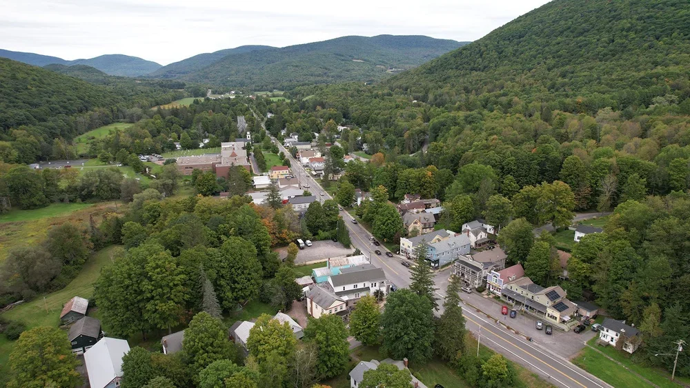 Roxbury, NY Main Street Aerial View